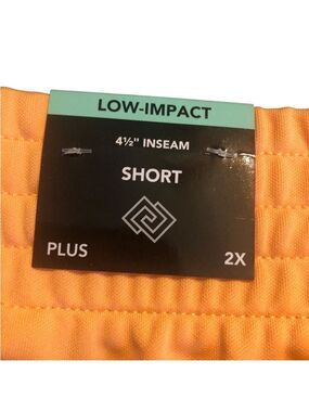 Zelos Low Impact 4.5” Athletic Shorts, Melon and Purple, Size 1X NWT